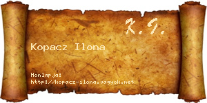Kopacz Ilona névjegykártya